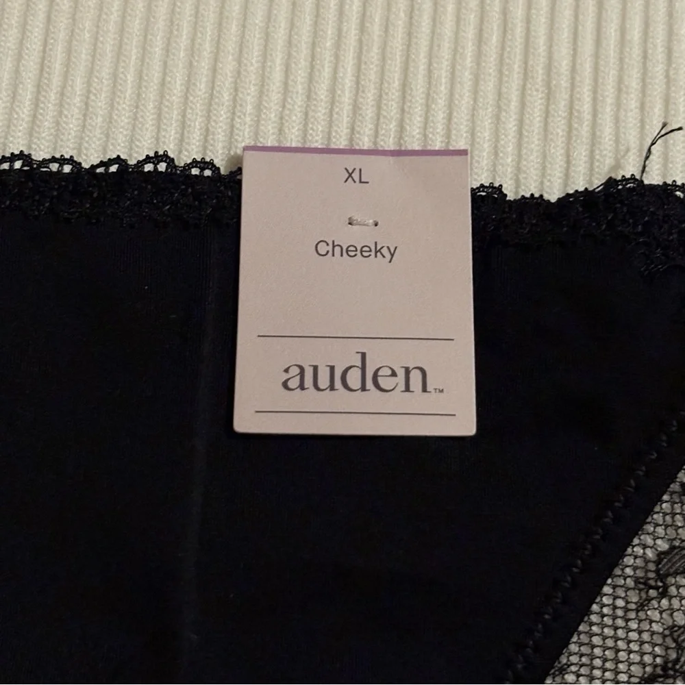 NWT Black Cheeky Panties Sheer Floral Mesh | Auden